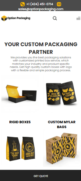 Option Packaging mobile preview